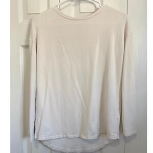 Majestic Filatures Neutral Cream Fleece Lined Deluxe T-Shirt Size 1/XS